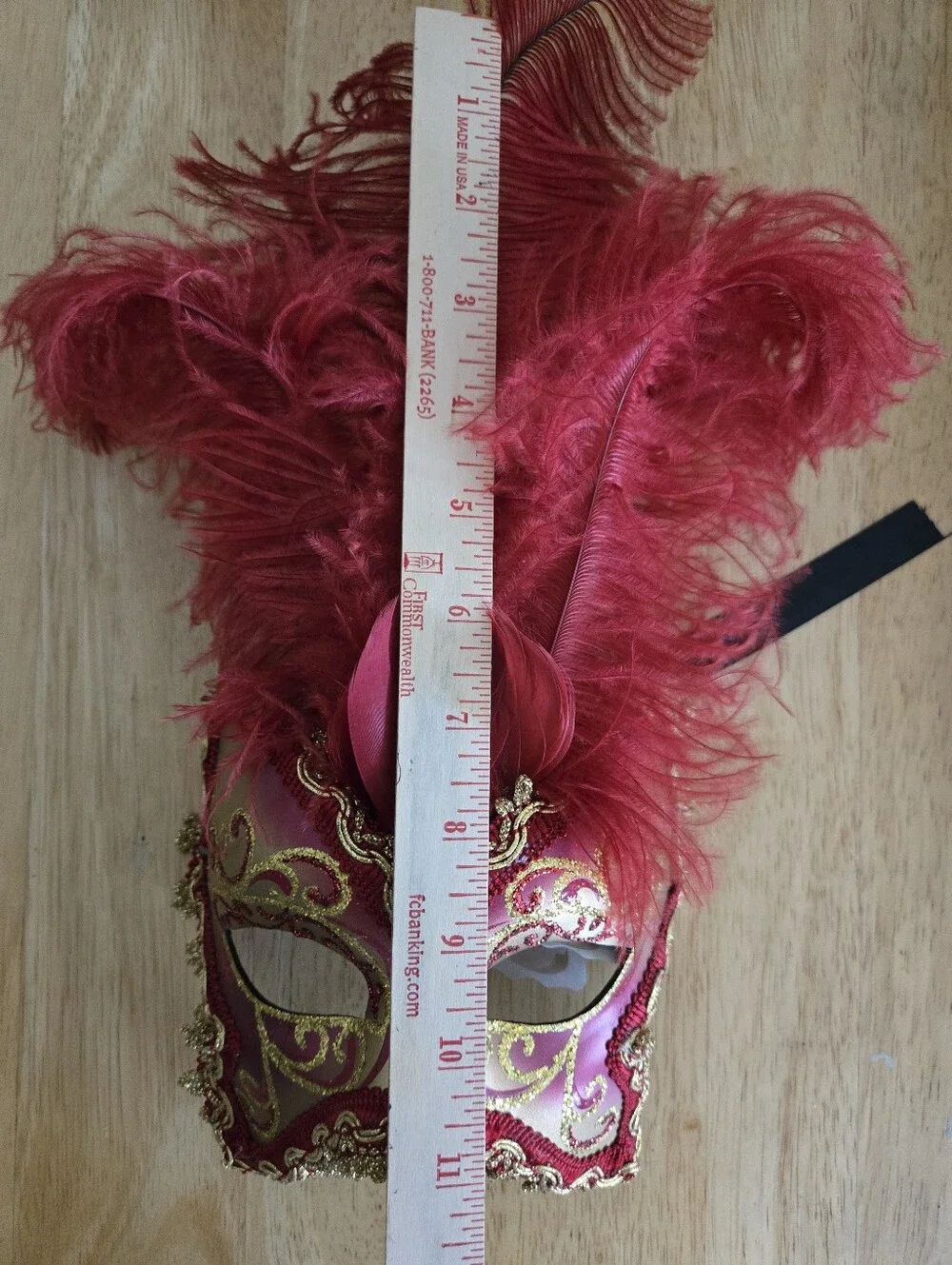 Venetian Red Feather Mask